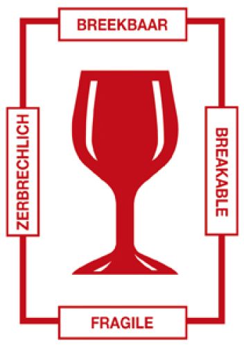 Gevaren etiket 74x105mm rood FRAGILE
