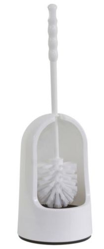 Toiletborstel-garnituur wit hoog model, bodem borstelhouder groen