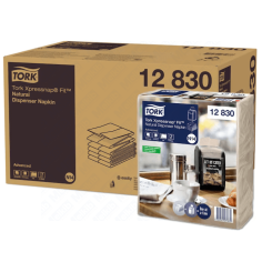 Abfallserviette Tork Xpressnap natur, 2-lagig, 21,3x16,5cm