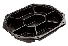 Plat de restauration APET 335x250mm 8-angle 7-compartiments noir