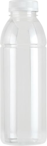 Fles RPET transparant 500cc inclusief transparant dop, 