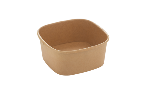 Maaltijdbak kraft 13x13x2cm bruin