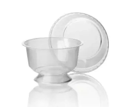 Dessertbecher PP auf Fuß 95mm 150cc glasklar