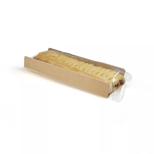Hot Range rechteckige Snackverp.+ Plastiktüte 279x113mm braun