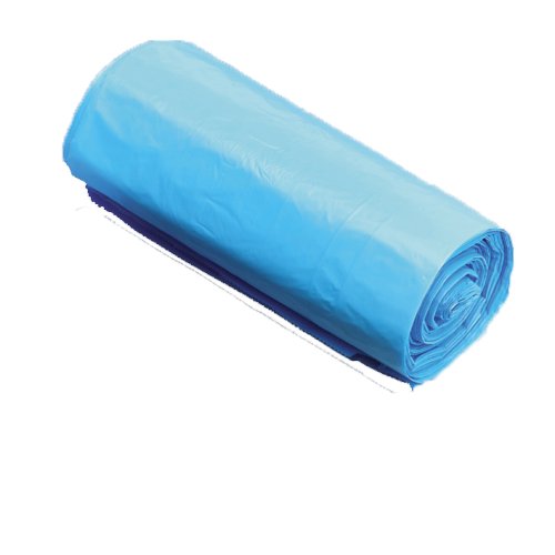 Polyzak LDPE blauw 47my 64/(2x25)x135cm, zijvouw, 100% recycled