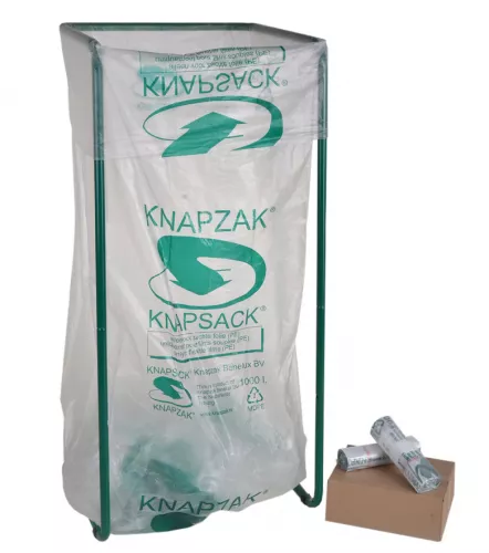 Afvalzak MDPE 71+2x33x235cm Transparant , 1000ltr, 24my, los in doos