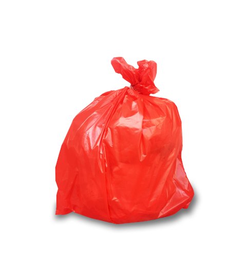 Sacs poubelle HDPE 90x120cm 28my, rouge T30 80% recyclé