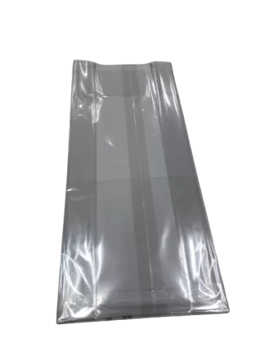 Sachets RPET  14x(2x3)x33cm transp. 19 my sans danger pour les aliments, non perforé
