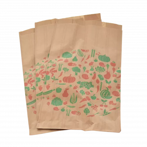 Sachets à légumes kraft kalim 3 livres 18+2x7,5x41cm Potager