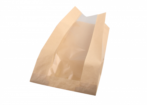 Broodzak 1/1 brood PaperWise + PLA venster 16(2x5)x48cm