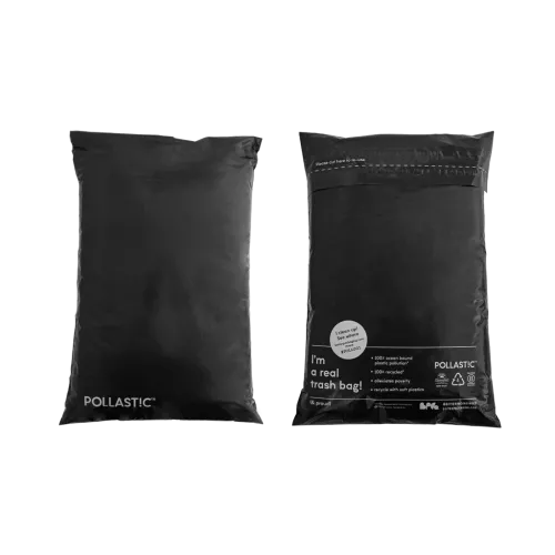 Versandtaschen L schwarz POLLAST!C recyceltes Ocean Bound Plastik