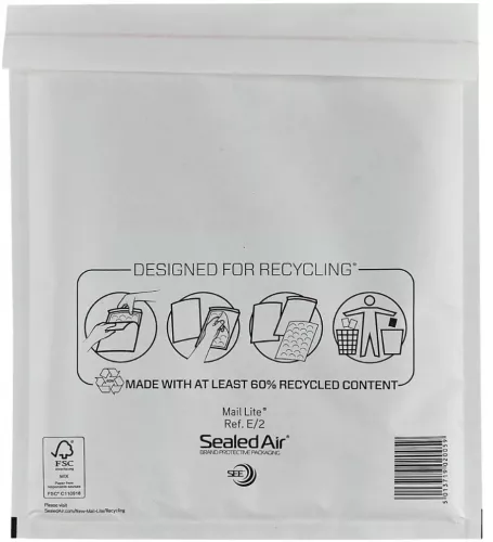 Luchtkussen envelop E 220x260mm Pickpack wit