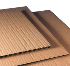 Plaque carton ondulé 550x520mm brun, ondulé B