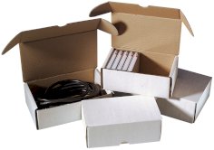 Postpakketdoos 310x215x70mm wit B-golf, fefco 427