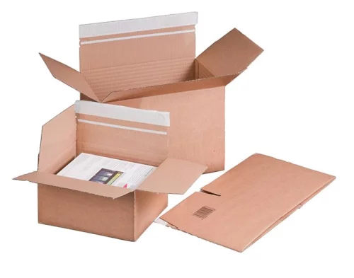 Btes autolock 213x153x109mm B-ondulee avec bande adhésive bande de déchirure