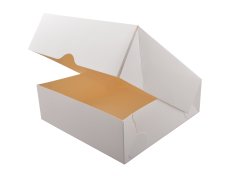 Boîte à pâtisseries dupl. 21x14x9cm Topbox 280gr, blanc, laqué