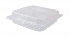 Boîtes à pâtisserie RPET 170X170X50mm transparent 240my max 60% recyclé