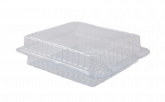 Boîtes à pâtisserie RPET 170X140X50mm transparent 250my max 60% recyclé