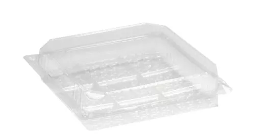 160 Gebäckschachteln RPET, 220x220x100 mm transparent
