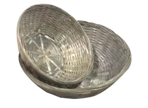Mand bamboe rond grijs 25cm