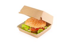 ECO take away burger box Kraft 115x115x60mm bruin M