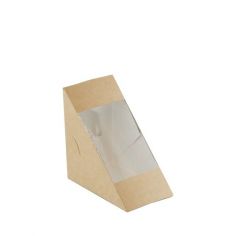 Sandwichbox kraft/PLA bruin 123x123x72mm met venster