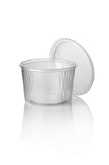 Cup PP @101x82mm transparant 400cc, los deksel, 1-vaks