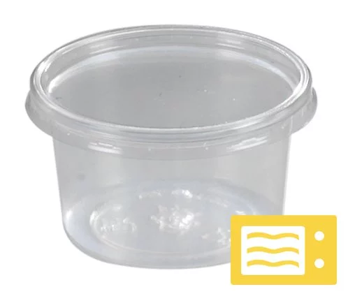 Rauwkost bak PP rond 115mm 350cc spuitgiet, transparant