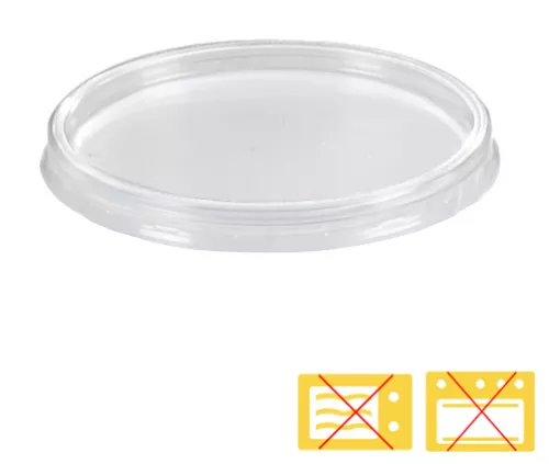 Couvercles PET rond 64mm transp. pour coupelle à sauce 445306
