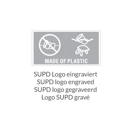 1040 Trinkbecher PLA 400ml transparent mit SUPD-Logo