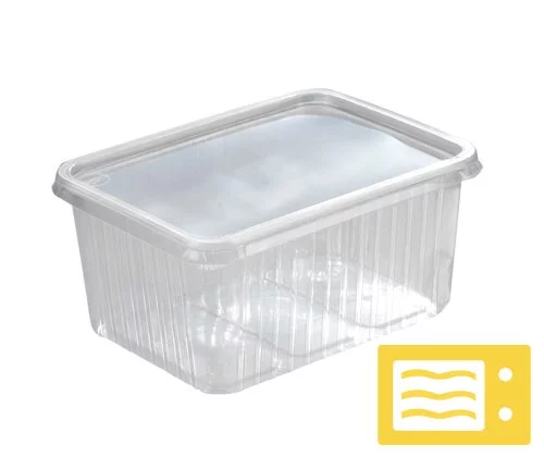 Mahlzeitbehälter PP rechteckig 180x133x48mm 750cc transparent, verschliessbar, mikrowelle