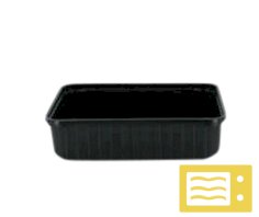 Mahlzeitbehälter PP rechteckig 180x133x48mm 750cc schwarz, nicht verschliessbar, mikrowelle