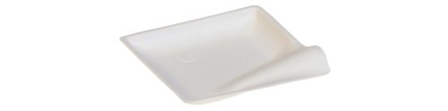 Bio-bord Wave suikerriet 8x8cm 0.9cm diep, wit