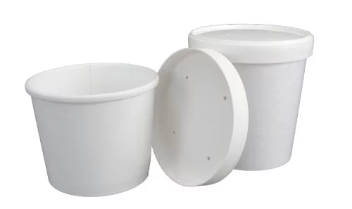 Soepbeker + deksel karton 900cc 32oz, wit, hittebestendig tot max. 92°C