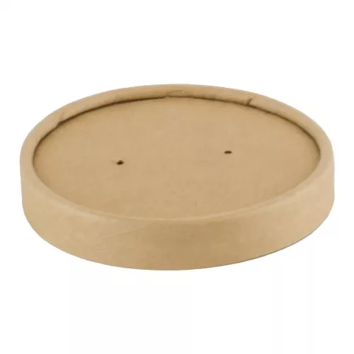 Deksel kraft/PLA voor soepbeker 8oz bruin 450565