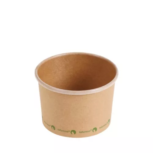 500 Suppenbecher kraft 240cc/8oz braun 90mmØ, 60mm, mit PLA-Beschichtung