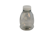180 Flaschen RPET, 250 ccm transparent inkl transp kappe, 100 % recycelt