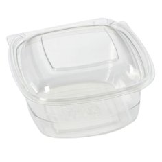 Maaltijdbak RPET 130x127x52mm 375ml transparant aangehecht deksel