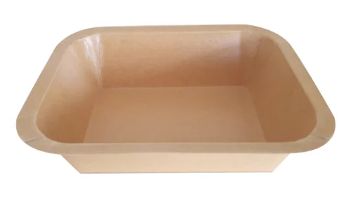 Mahlzeitbehälter kraft + Pet 600cc Paperpack Kartoseal Oberseite 178x136x45mm