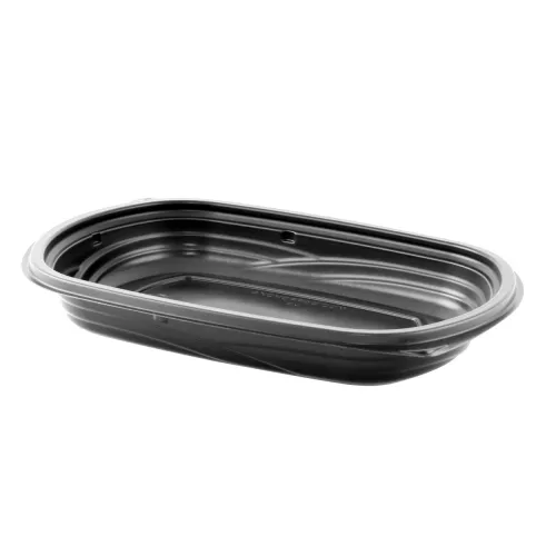 Mahlzeitbehälter PP 223 x 161 x 31 mm 473 cc schwarz 1 Fach, Deckel : 456232