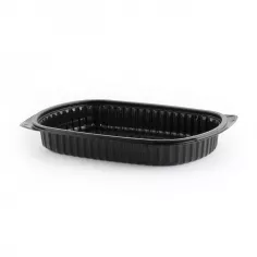 Mahlzeitbehälter PP 260x184x37mm 946cc Schwarz, Deckel: 456240
