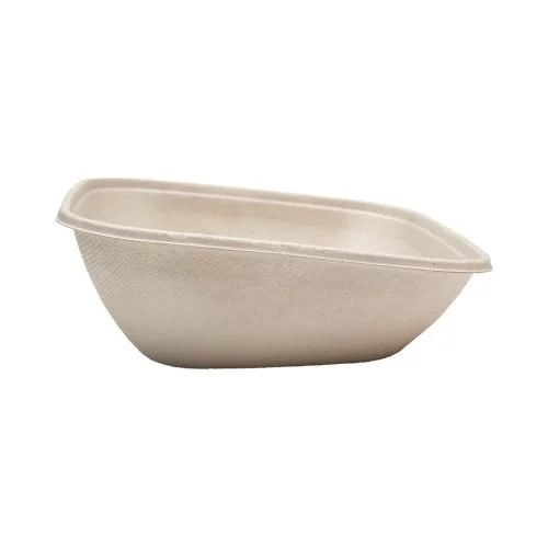 Bio bak met hoge rug suikerriet 19x19x7cm 750ml bruin