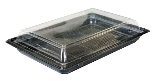 Sushi bak bodem APET 214x142x27mm zwart (deksels: 456504)