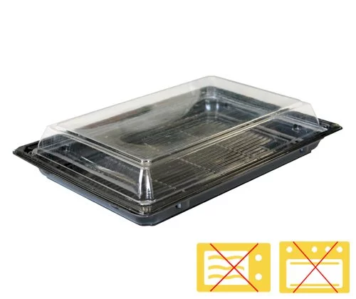 Sushi bak bodem APET 214x142x27mm zwart (deksels: 456504)