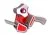 Tapedispenser metaal/kunststof 50mm met rem, grijs/rood
