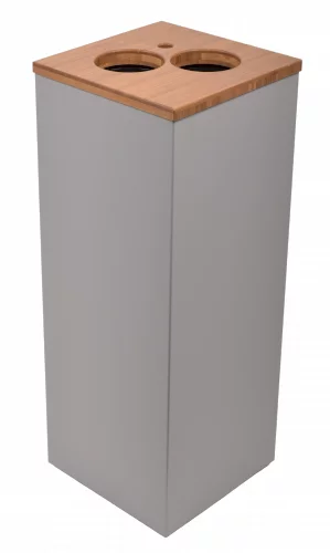 Poubelle à gobelets 24x24x60cm 34ltr Paxa M + ouverture pour agitateurs+2 gobelets gris