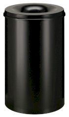 Papierbehälter aus feuerlöschendem Metall, 110 l schwarz @ 47 cm, Höhe 72 cm inkl. Profil