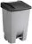 Abfalleimer 80 l, 49 x 41,5 x 73,5 cm grau/schwarz, Rollen + Fußpedal, HACCP