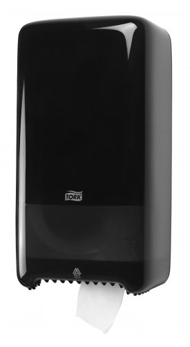 Distributeur Tork Twin Midsize rouleau de papier toilette T6 Elevation noir