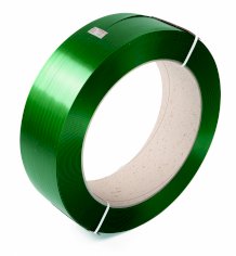 Bande de cerclage PET vert 15,5x1mm, cœur 400mm, gaufré